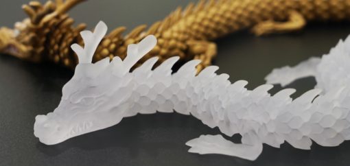 MJP 3D printed dragon natural and painted