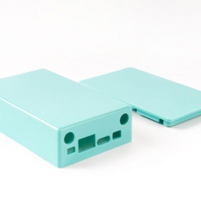 Blue plastic injection molded device case