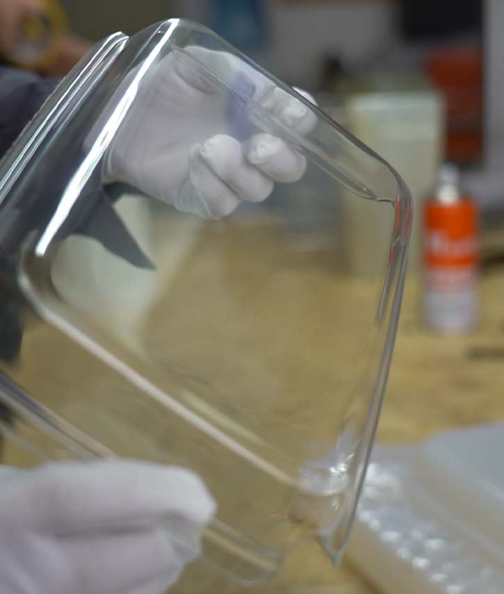 Vacuum casted PMMA transparent part