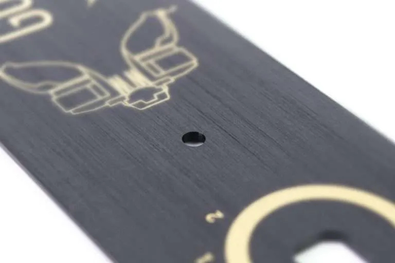 CNC machine part with lots of finishes - brushing, painting and smoothing