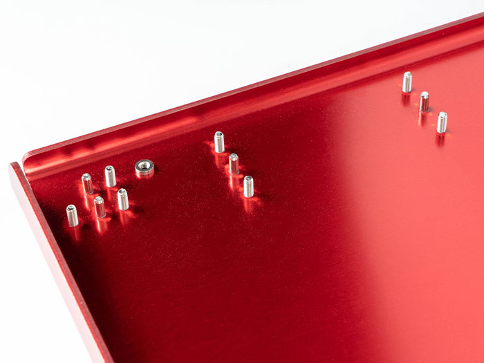 red anodized sheet metal fabricated part