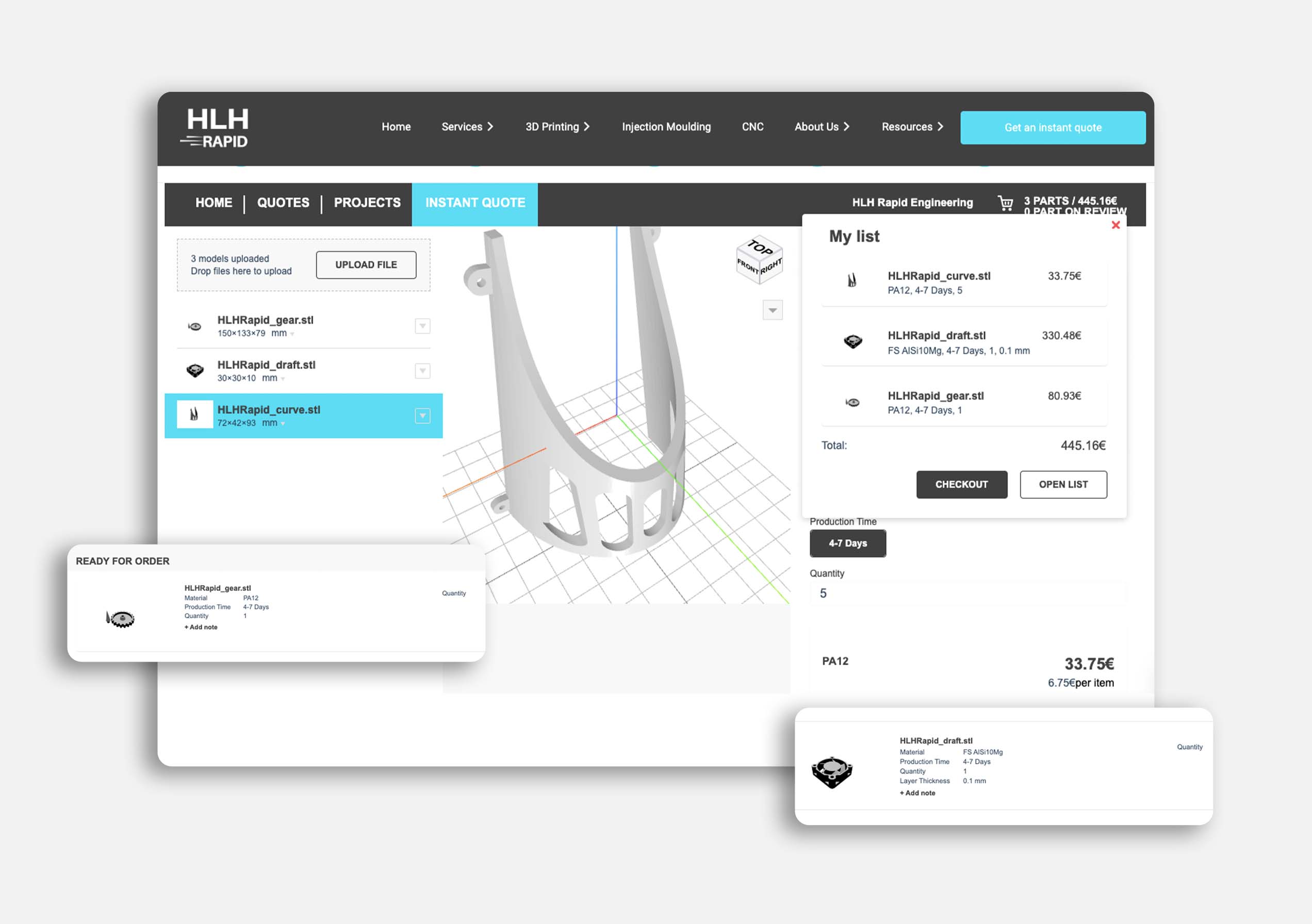 New 3D Printing instant quotation software for SLA, SLS, DMLS and FDM
