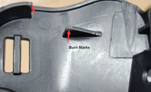 Burn mark defect in injection molding