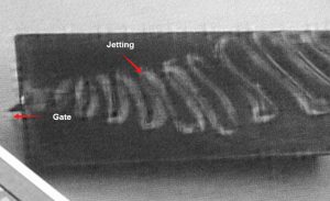 Jetting defect in injection molded parts