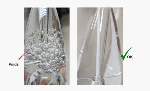 Voids or air pocket defect in injection molding