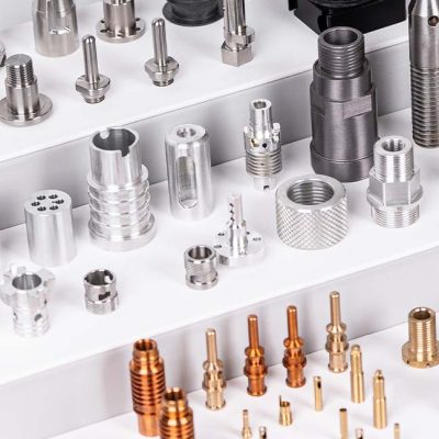 CNC turned precision metal parts with threads and tight tolerances