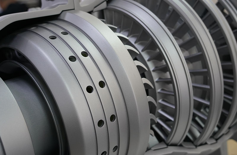 SLA printed jet engine with high quality spray painted finish
