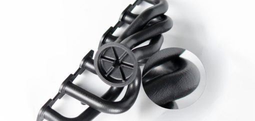 Vapour smoothed SLS PA12 (nylon) black part with extra smoothing finish