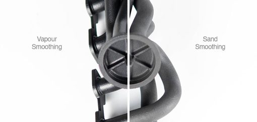 SLS 3D printing vapor smooth versus sand smoothing surface finish